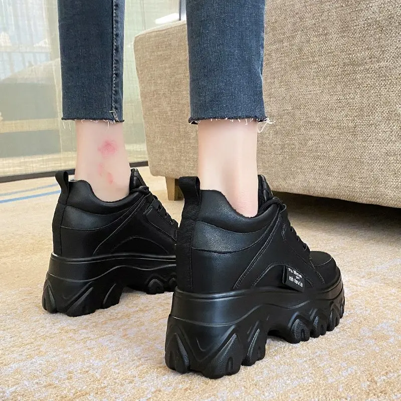 

Women Winter Platform Sneakers Warm Fur Plush Insole Ankle Boots Women Spring Chunky Shoes Lace-up Tennis Shoes Woman