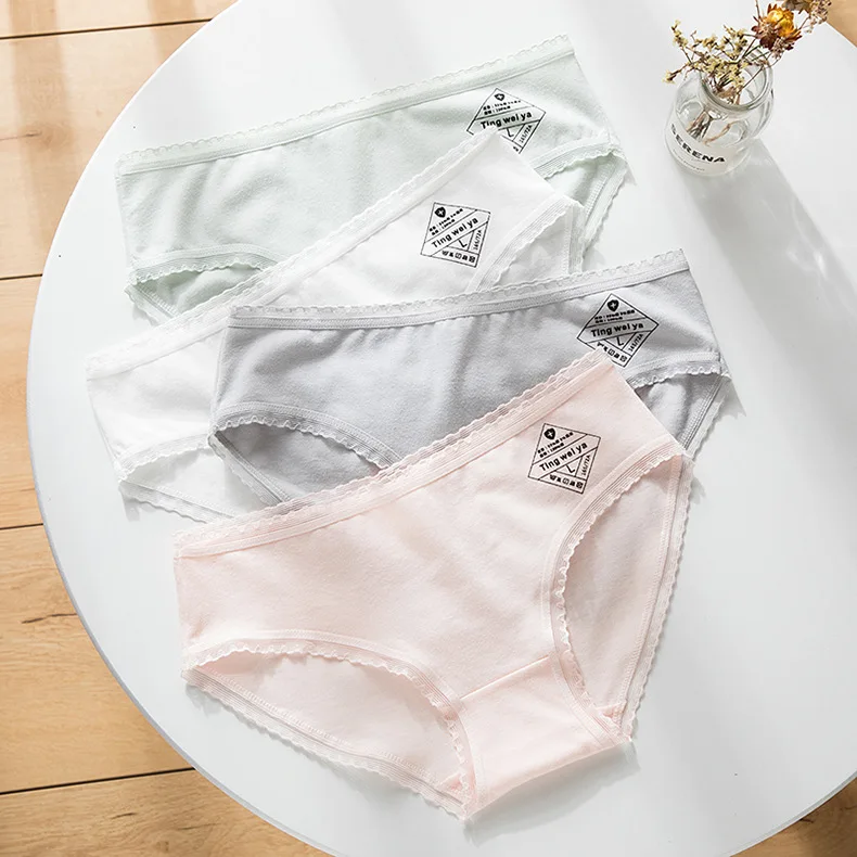 4 шт./лот детское хлопковое нижнее белье трусы для молодых девушек однотонные