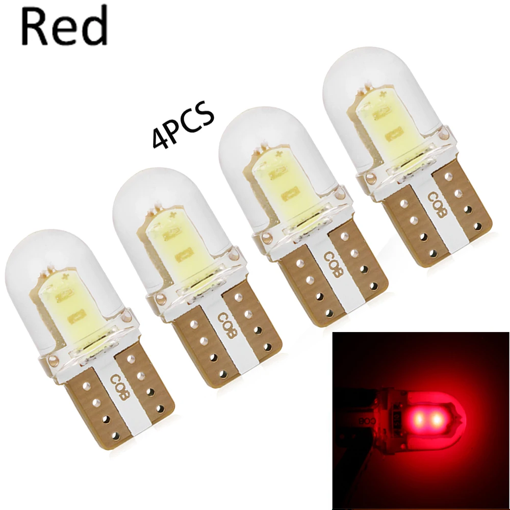 red 4 шт. 10 SMD W5W 194 168 светодиодный светильник Canbus без ошибок - Испускаемый цвет: red