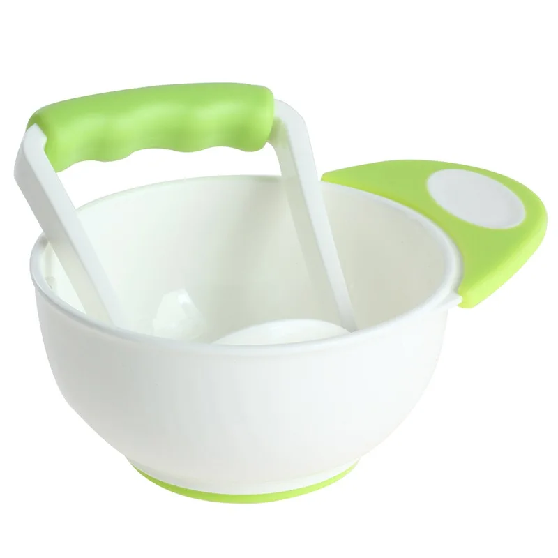 

Baby Learn Dishes Two-piece Grinding Bowl Handmade Grinding Food Supplement Children Infant Food Mills 4 Colors Available