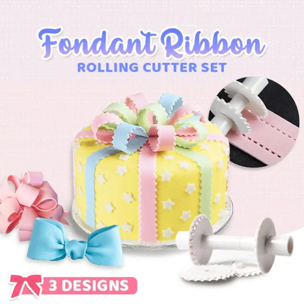

1 Set Multi-use Fondant Cutter Rolling Structure Plastic Effective Food Grade Fondant Slicer for Home