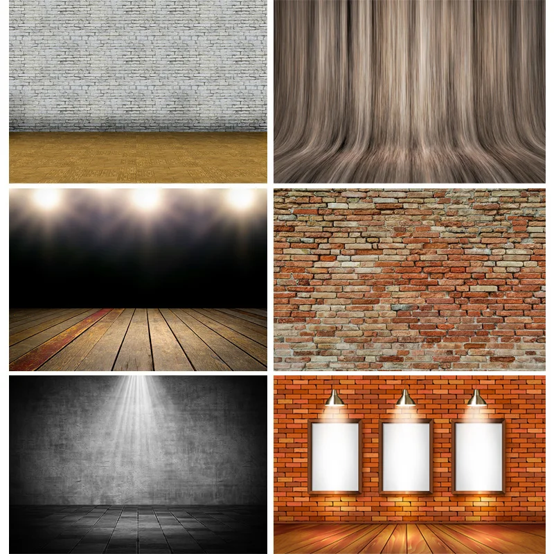 

SHENGYONGBAO Vinyl Custom Spot Lights Brick Wall Photography Backdrops Props Vintage Photo Studio Background 201027ZQD-01