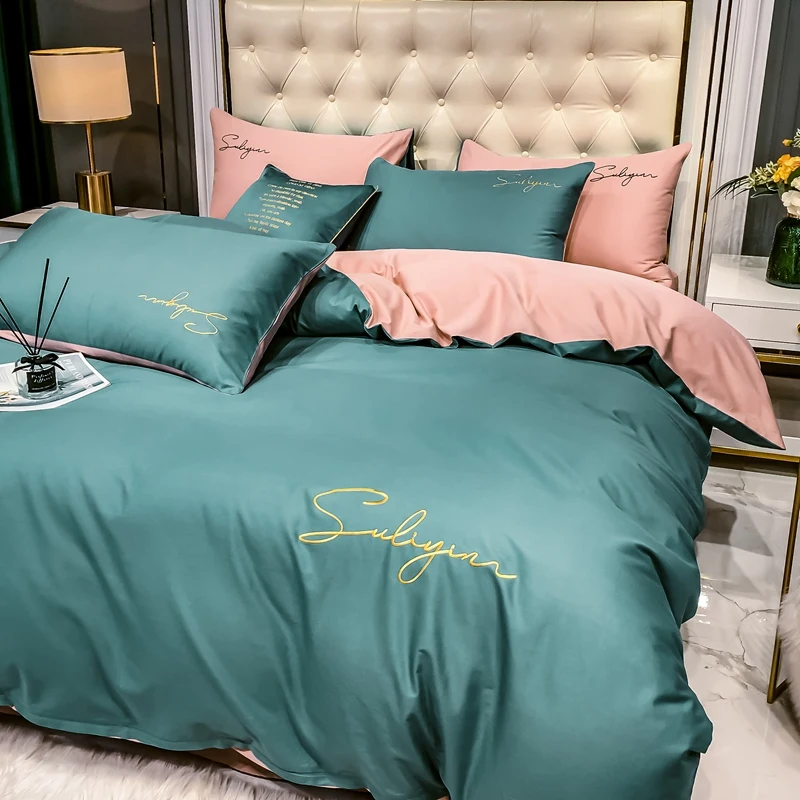 Роскошный комплект постельного белья из хлопка с длинным степлением Египетский