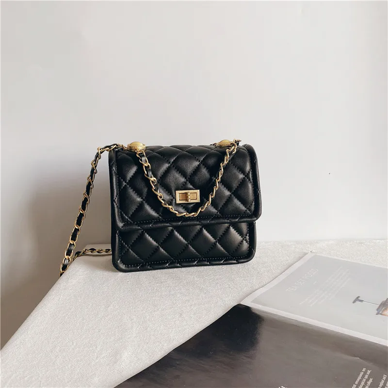 

New Women Top Quality Genuine Sheepskin Trendy Chain Fashion Crossbody Shoulder Bag Real Leather Solid Desinger Handbag for Lady