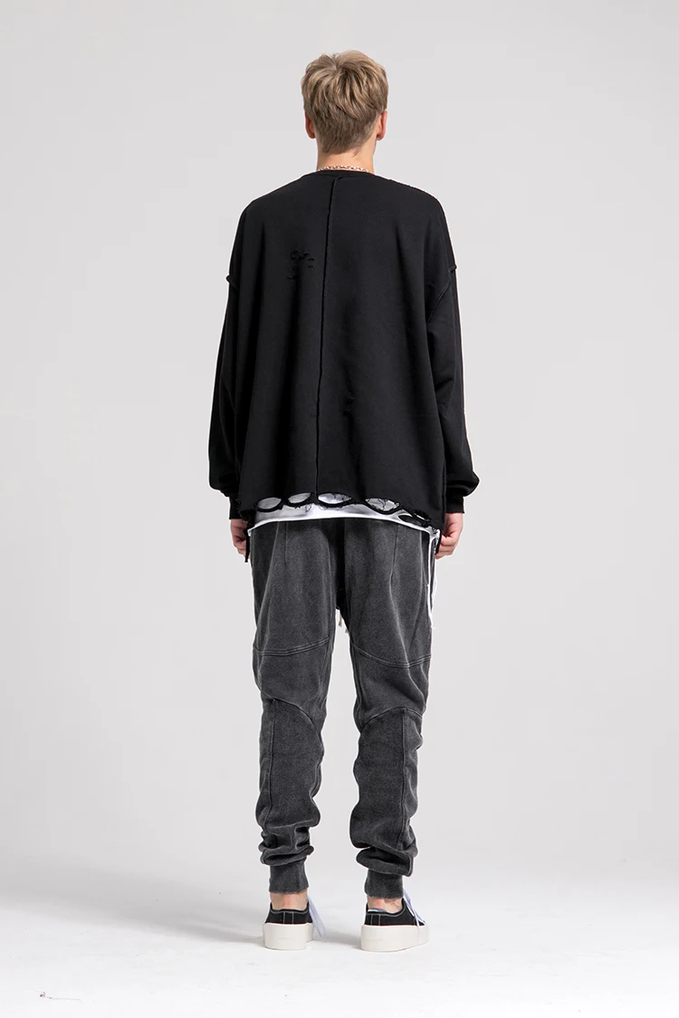 QoolXCWear Весенние Новые толстовки мужские модные рваные хип-хоп толстовки уличная толстовка с дырками