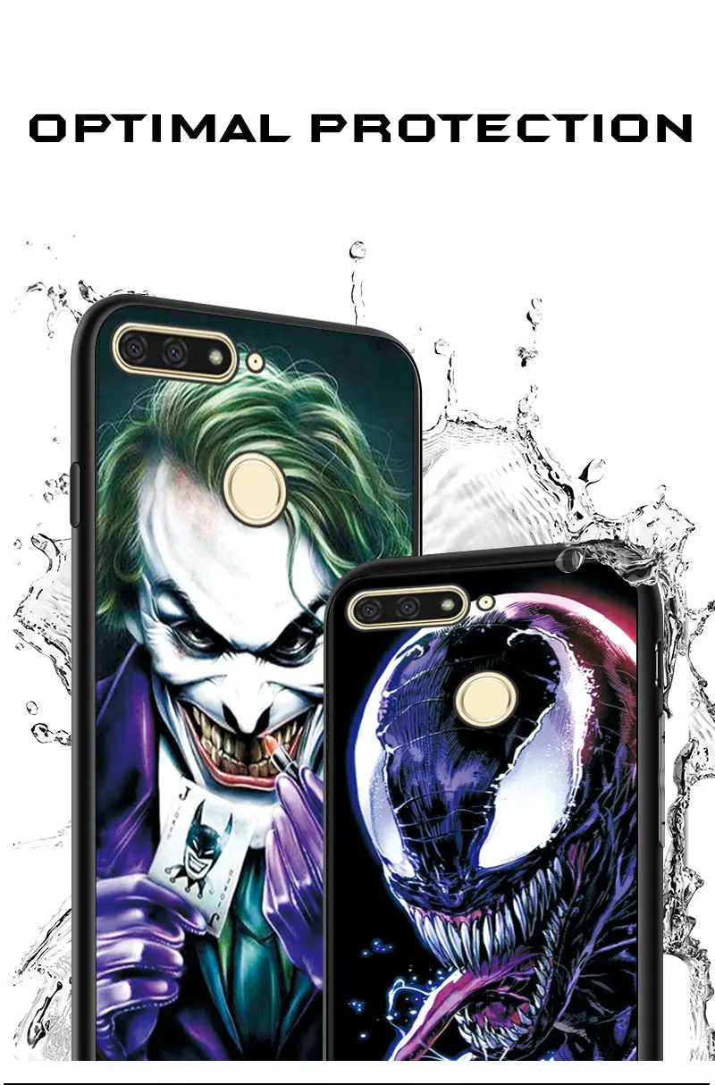 Черный ТПУ чехол для телефона Venom Joker, чехол для huawei P Smart iron Man, Бампер для huawei P Smart, чехол PSmart P Smart Z