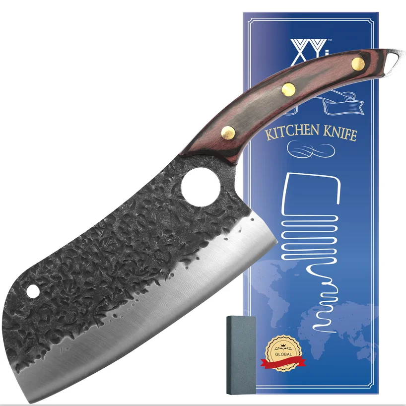 

Xyj 7 Inch Slicing Knife Meat Cleaver Stainless Steel Knives Set Full Tang Chef Knife Wooden Handle Chopping Knife With Gift Box