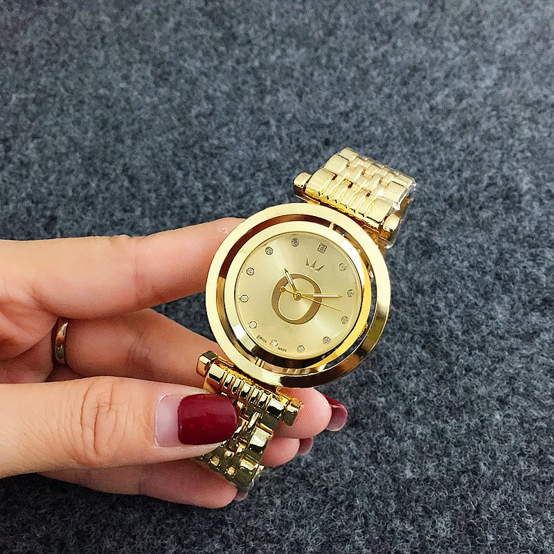 Роскошные Reloj Mujer Лидер продаж Новые Топ Леди Серебро Золото Полный сталь кварцевые часы леди праздник подарок подходит Pandoraes