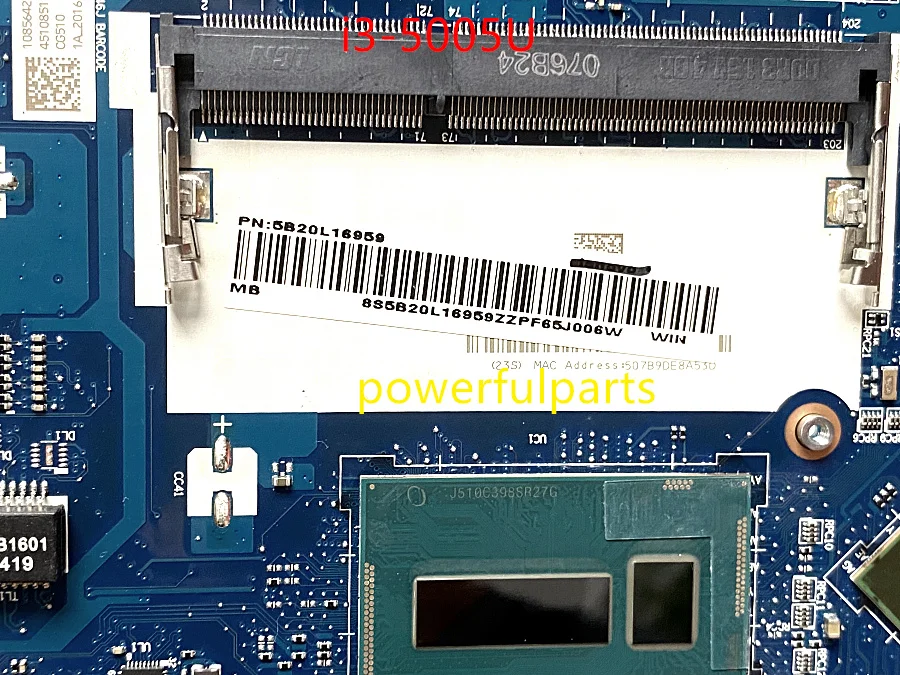 

100% working NM-A681 motherboard For Lenovo Ideapad 100-15IBD CG410 CG510 NM-A681 notebook motherboard with i3-5005 cpu +graphic