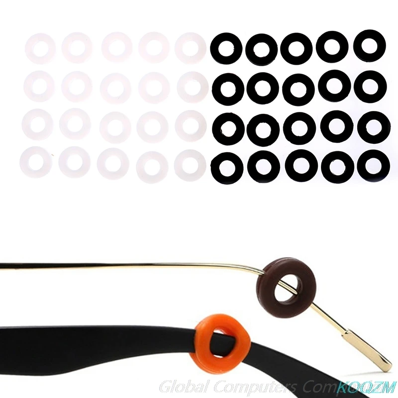 

10Pairs New Black/White Round Glasses Ear Hooks Eyeglasses Sports Temple Tips Anti Slip Silicone Grips