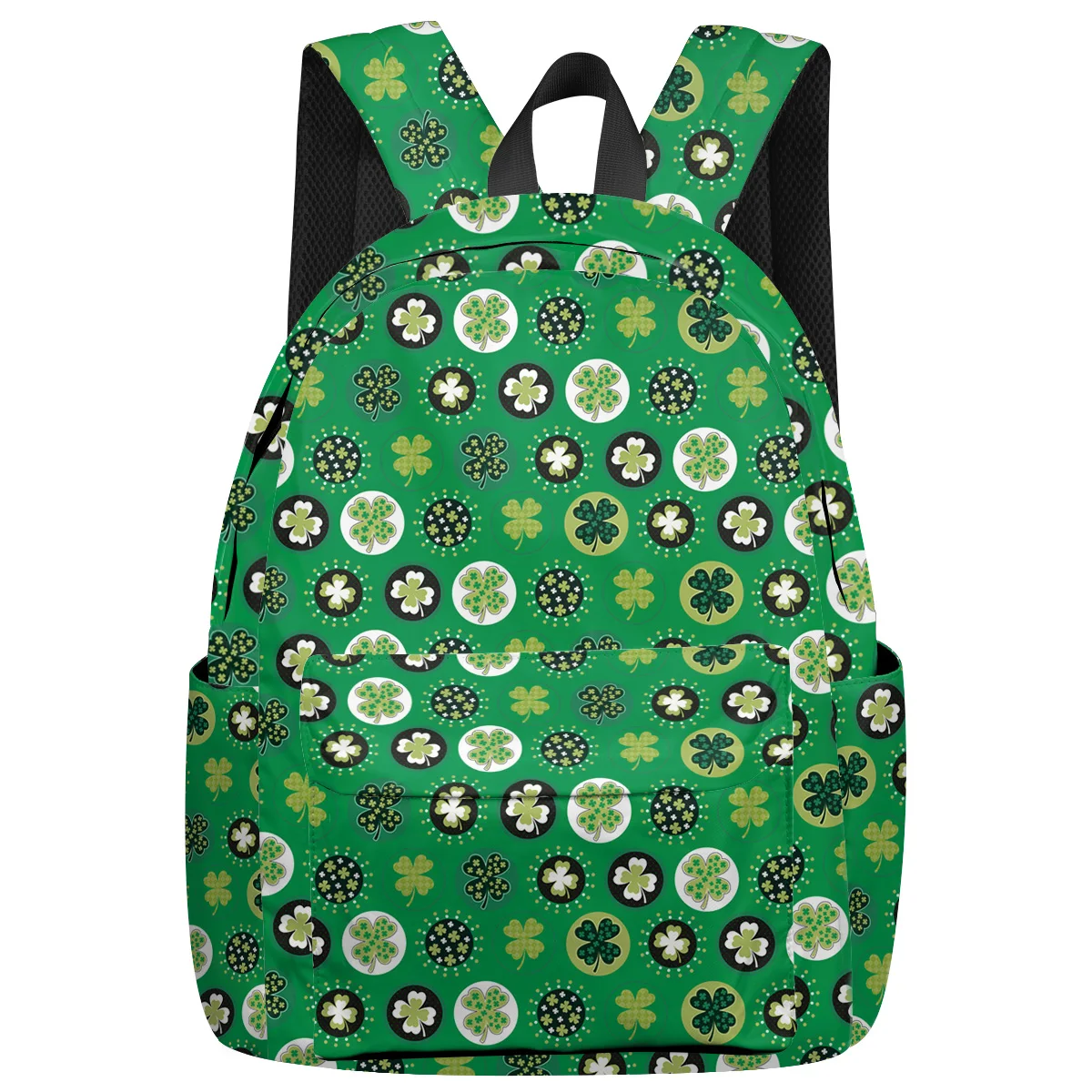 Зеленый Счастливый Фестиваль клевера зеленый фон рюкзак для подростков дорожные