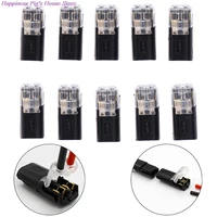 10pcs 2p spring connector wire with no welding no screws quick connector cable clamp terminal block 2 way easy fit for led strip
