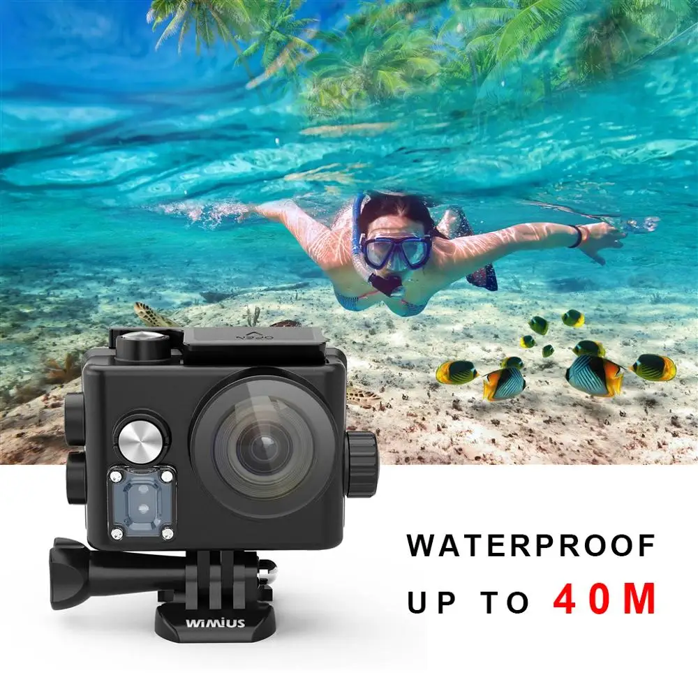 Wimius L2 Спортивная экшн видеокамера s 12MP Водонепроницаемая 4K Ultra HD DV 170D камера wifi на