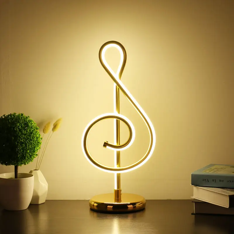 

Nordic Musical Note Table Lamp Bedroom Bedside Creative Personality Eye Study Reading Light