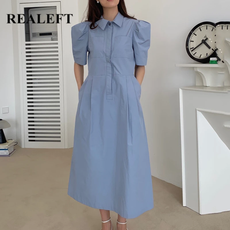 REALEFT летнее 2020 Новое Элегантное ТРАПЕЦИЕВИДНОЕ женское длинное платье с