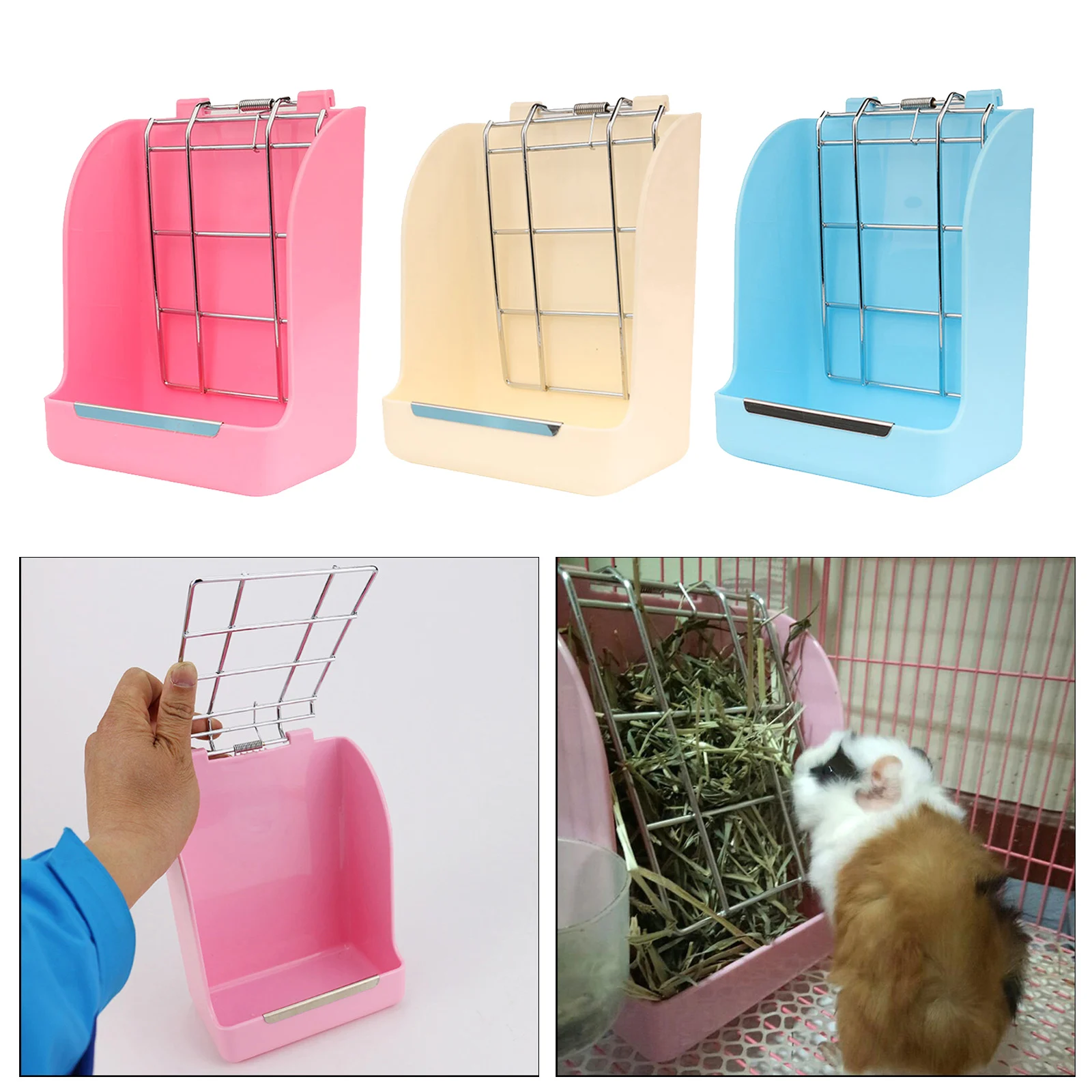 

Plastic Hanging Hay Rack Rabbit Feeding Feeder Chinchillas Herbivore Hamster
