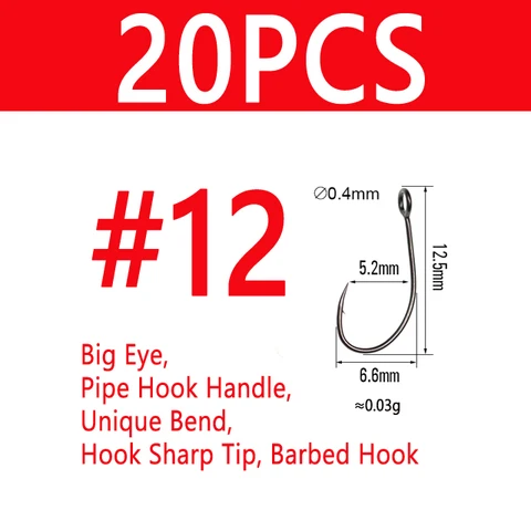 Bimoo крючки для нахлыста 20 шт.  высокоуглеродистая сталь