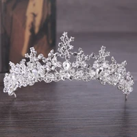 new wedding hair accessories silver color rhinestone crystal crown bridal headdress princess crown bridal wedding crown handmade