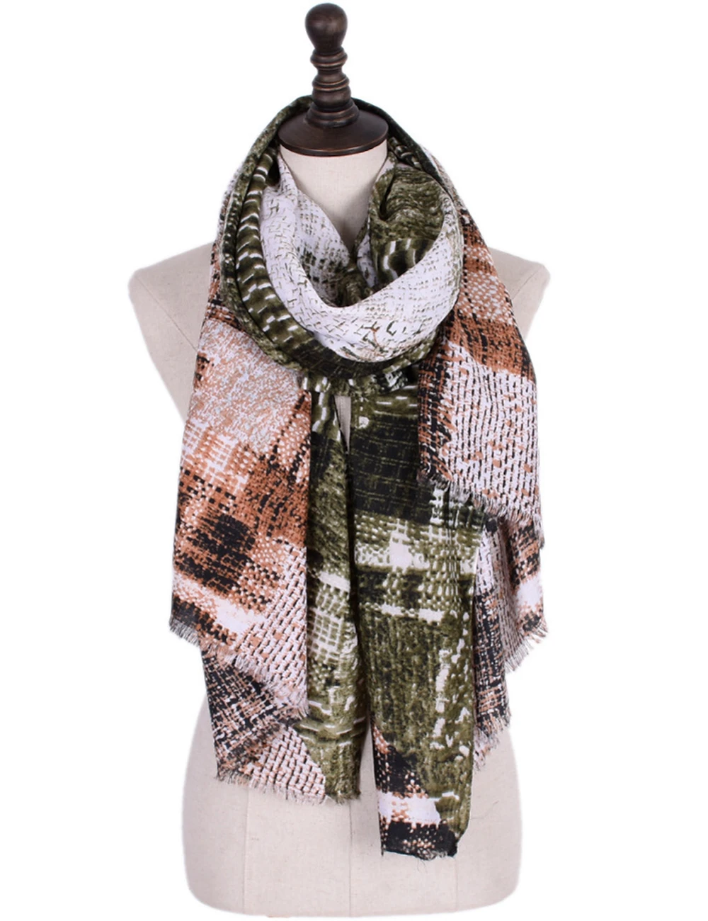 Новый зимний женский винтажный шарф клетчатый теплый кашемировый жилет Пашмина