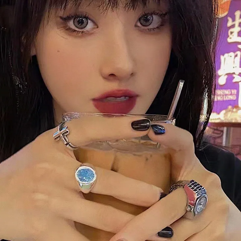 Электронные часы простые модные в стиле панк кольцо дикая ниша пара наручных