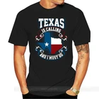 Черная футболка с надписью Зов Техаса, лето S-3Xl, размеры США, Em1, с круглым вырезом
