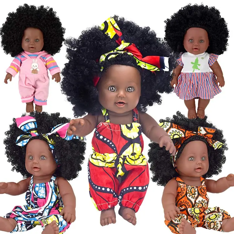 Фото 2020 красная черная кукла афро длинные волосы винилсиликоновых 30 см 12 дюймов boneca