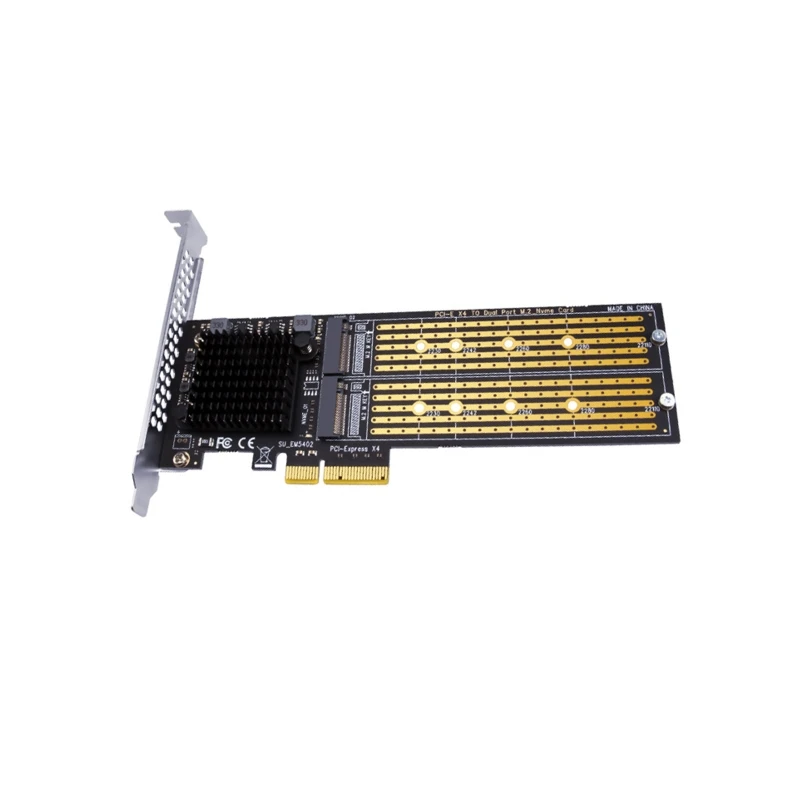 

Плата расширения PCI Express, PCI-E к M2 контроллеру PCIe X4 к M.2 NVME, адаптер двойного диска, плата расширения для 2230-22110 SSD