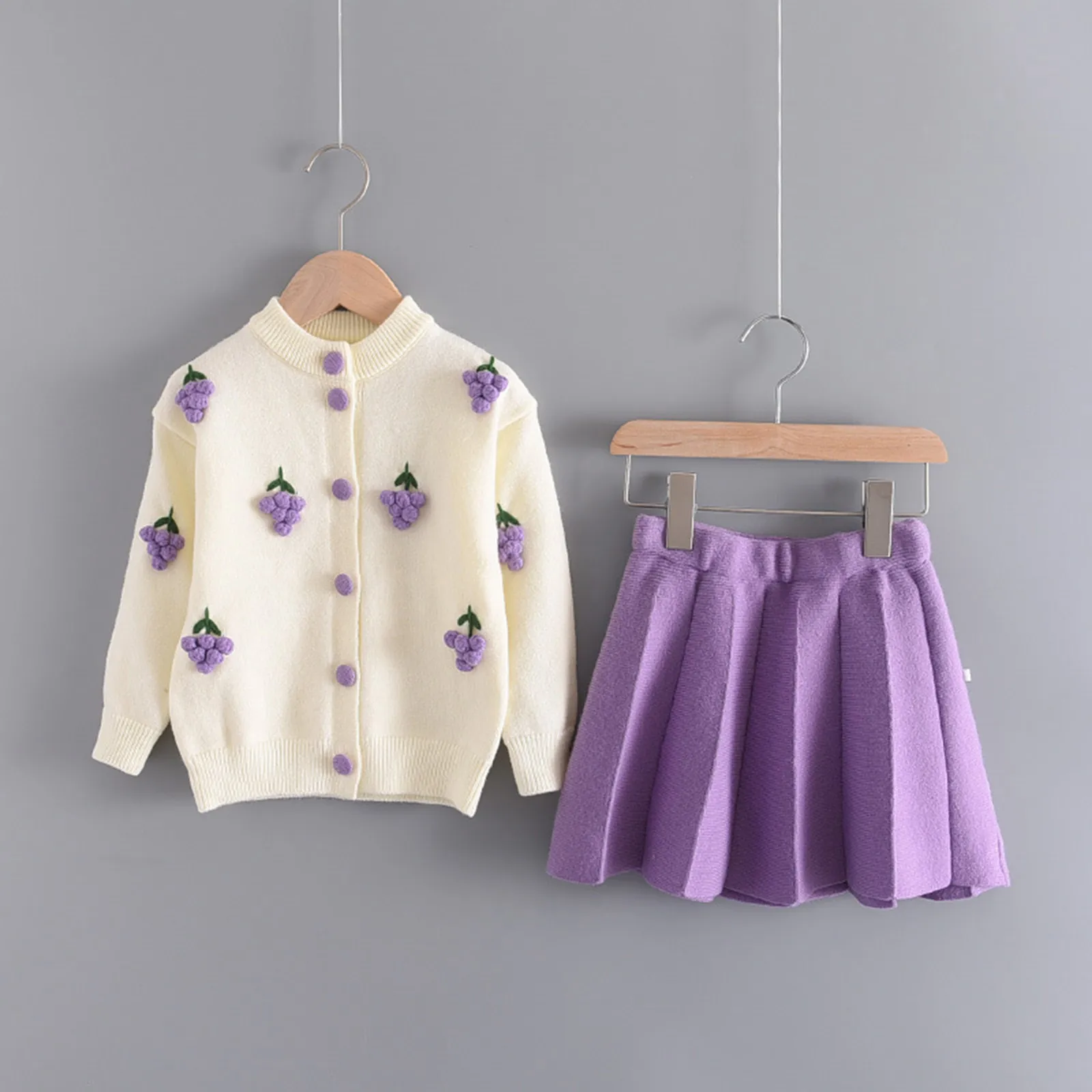 Toddler Kids Children Baby Girls Floral Knitted Cardigan Sweater Coats Skirt Set Long sleeve baby boy clothes winter sets E1 | Детская
