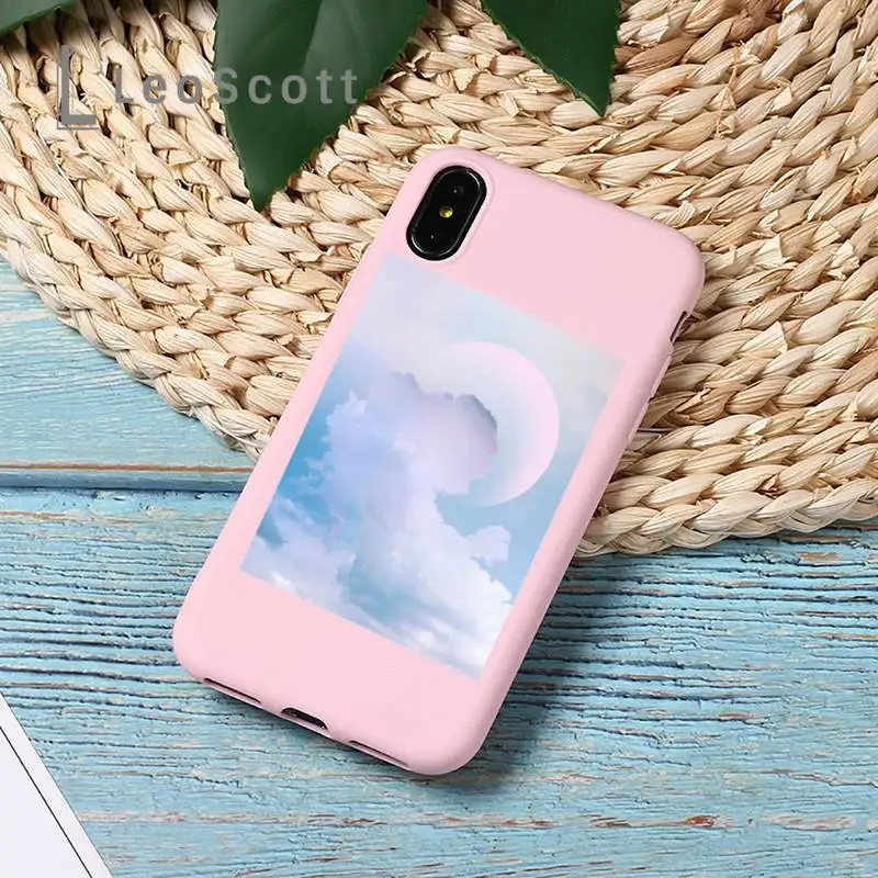 

Sweet sky pink Cloud Great art printing Phone Case Candy Color for iPhone 11 12 mini pro XS MAX 8 7 6 6S Plus X 5S SE 2020 XR