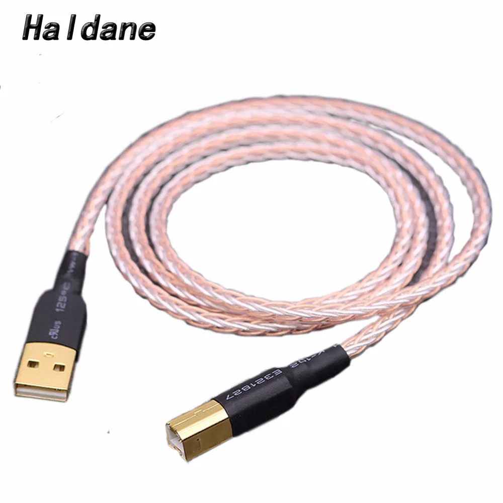 Haldane 8xTwist 7N OCC посеребренный HIFI USB кабель DAC A-B OCC посеребренный цифровой USB 2,0 Тип A-B мужской аудио кабель