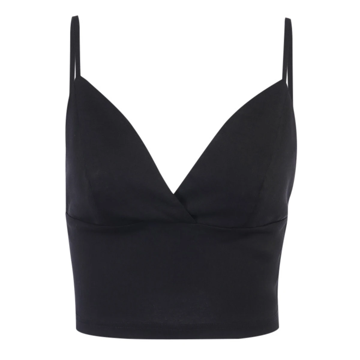 Женский однотонный топ без рукавов с v образным вырезом модный короткий