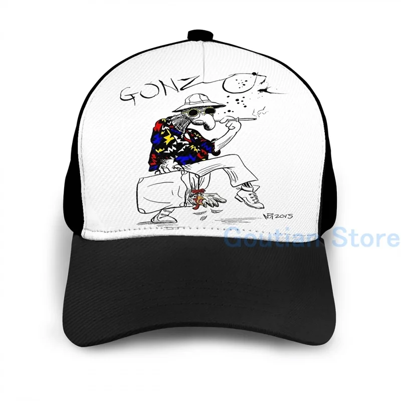 Fashion Gonzo- Fear and Loathing in Las Vegas parody Basketball Cap men women Graphic print black Unisex adult hat |