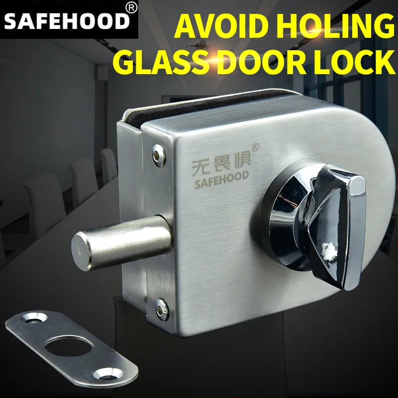 

10~12mm Stainless Steel Glass Door Lock Latch Knob Open/Close Home Hotel Bathroom Tools Door Hardware Rotary plug Ground plug
