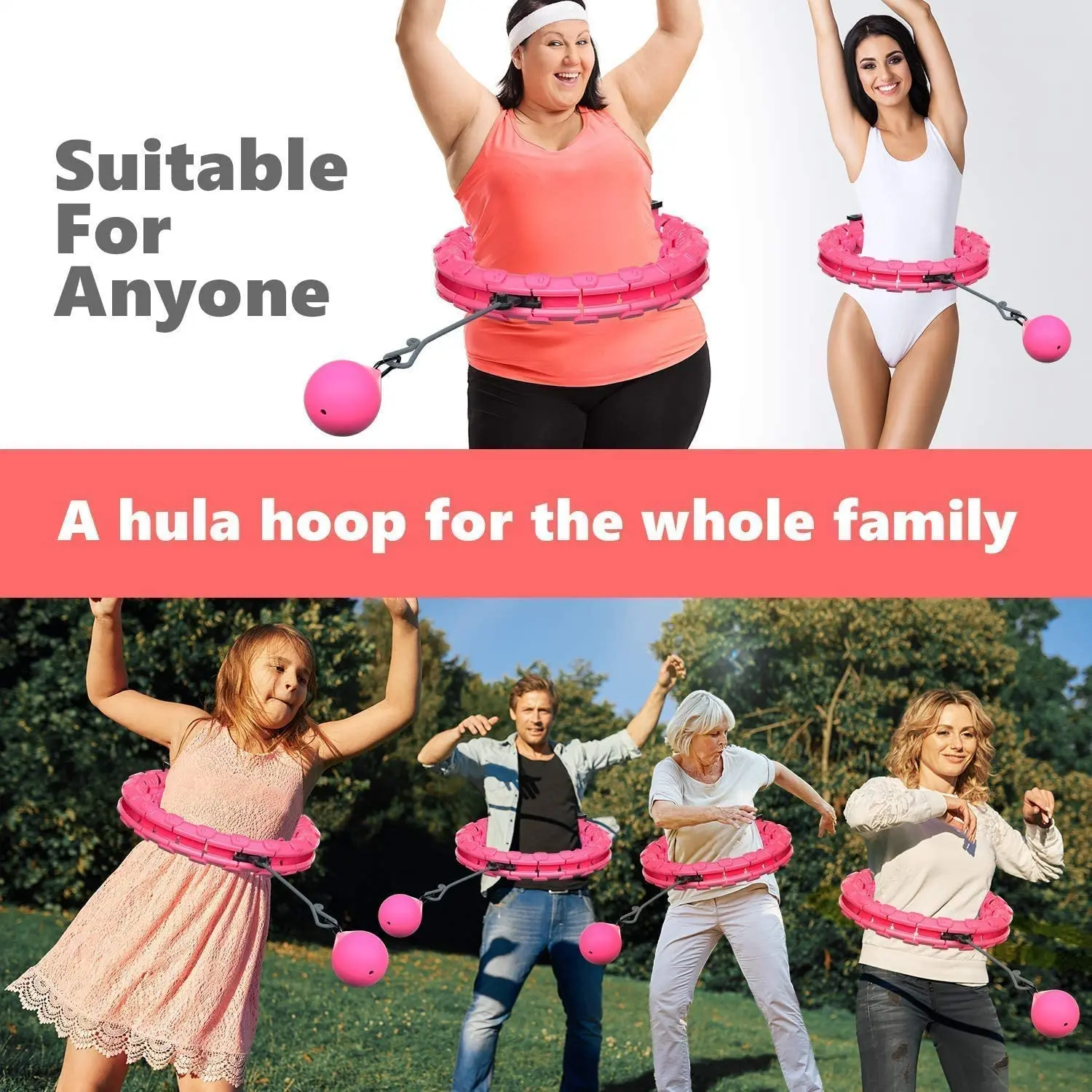 

24 Section Adjustable Huula Massage Fitness Hoop Abdominal Thin Waist Exercise Equipment Sport Hoops Training Weight Loss