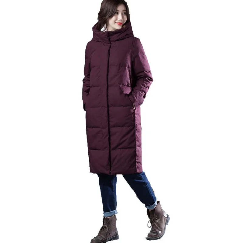 

Woxingwosu down jacket, cotton fabric hooded white duck down coat