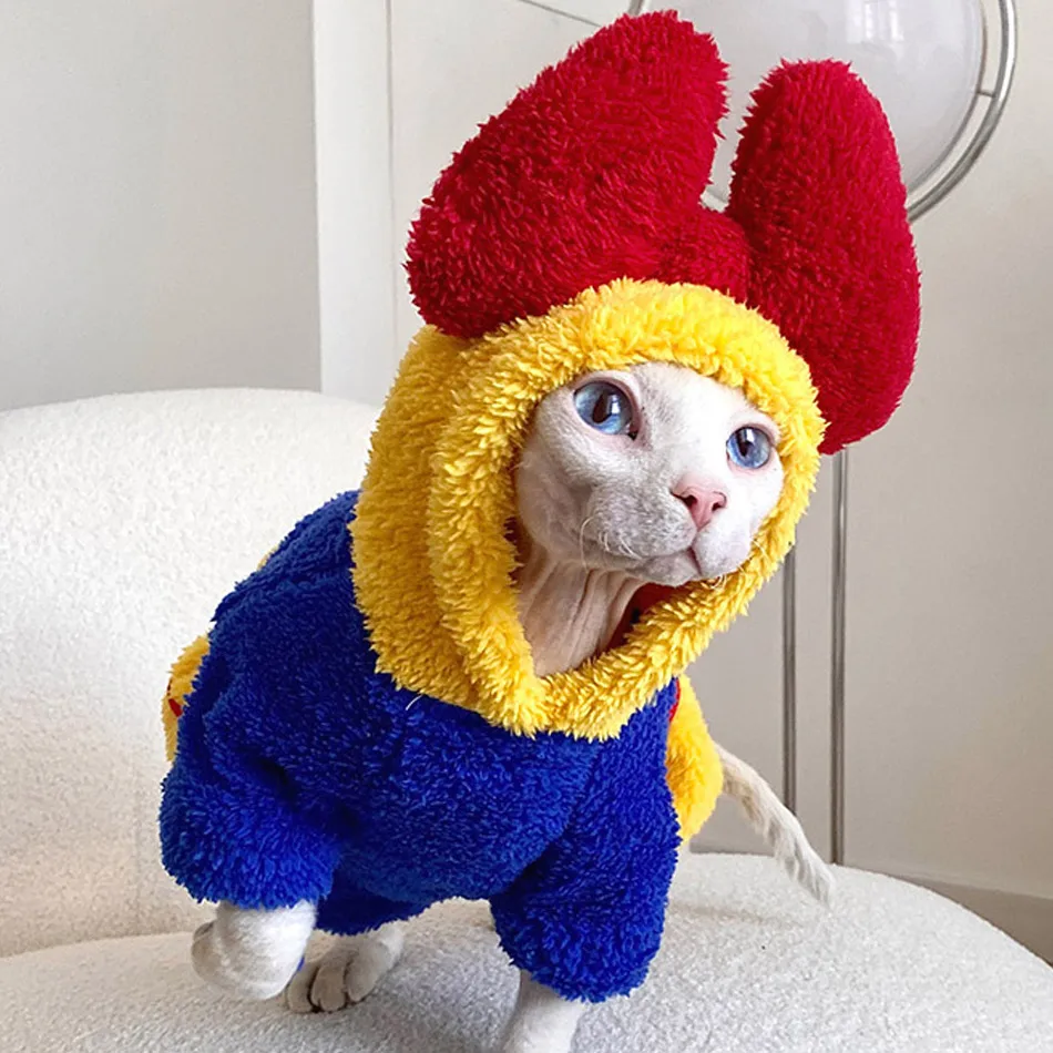 

Cute Sphynx Cat Clothes Warm Winter Clothes For Sphints Kitten Snow White Princess Thick Sleep Clothing Sphinx Coat Jacket Funny