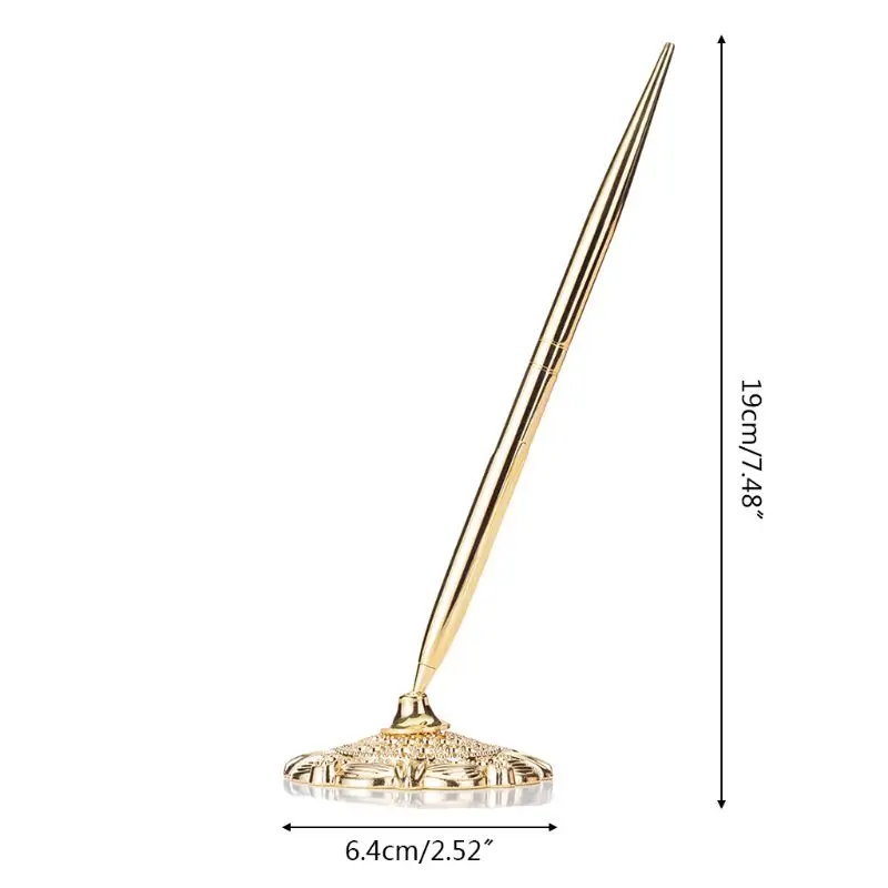 

Metal Ballpoint Pen Attached Base Stand Desk Office Counter Wedding Guest Sign