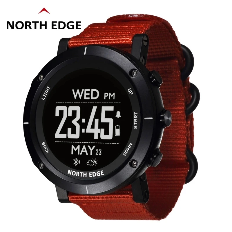 NORTH EDGE мужские спортивные цифровые часы gps пульсометр бег плавание часы альтиметр барометр компас термометр шагомер