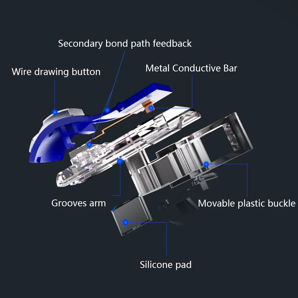 1 пара умный телефон прозрачный вспомогательный ключ прицела Кнопка огня игровой