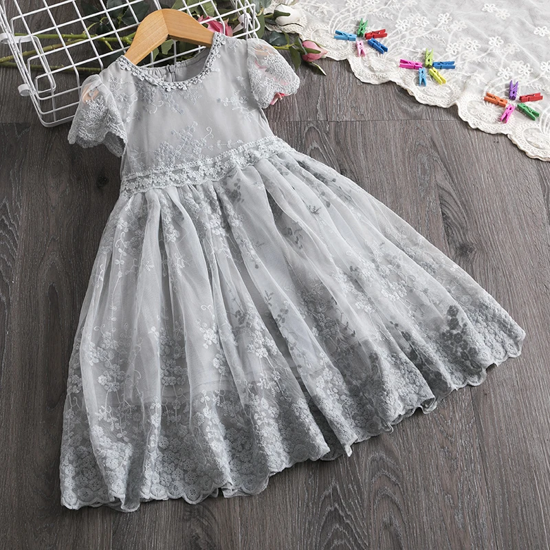 Белое Элегантное свадебное платье для девочек летние пышные платья с блестками и