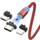 Магнитный зарядный кабель Lovebay со светодиодной подсветкой, кабель Micro USB для iPhone 11 Huawei, магнитное зарядное устройство, кабель USB Type-C, провод для быстрой зарядки, шнур