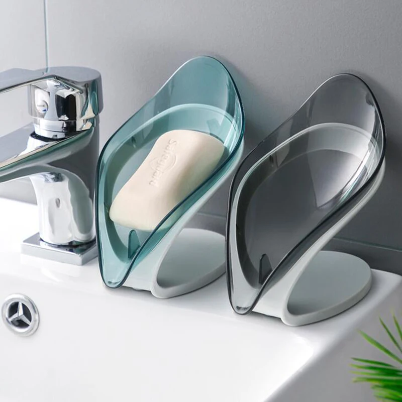 

Multiple Leaf Shape Soap Box Creative Transparent Soap Dish Storage Plate Tray Soap Holder Bathroom Supplies Bathroom gadgets