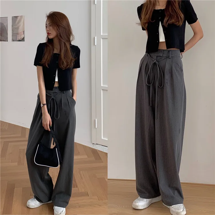

New Summer Women Wide Leg Pants New Female Loose Womens Trousers Oversize Maxi Linen Harem Pant High Waist Cotton