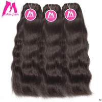 maxglam raw indian virgin human hair weave bundles straight short long hair extension natural color for black women 3 bundles