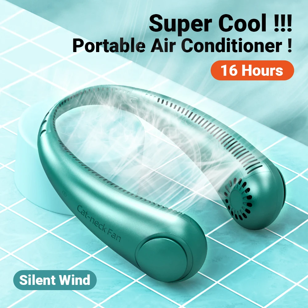 

Вентилятор для шеи Airmsen, портативный беслопастной мини-вентилятор с зарядкой от USB, 3 скорости, для занятий спортом, для летнего использовани...