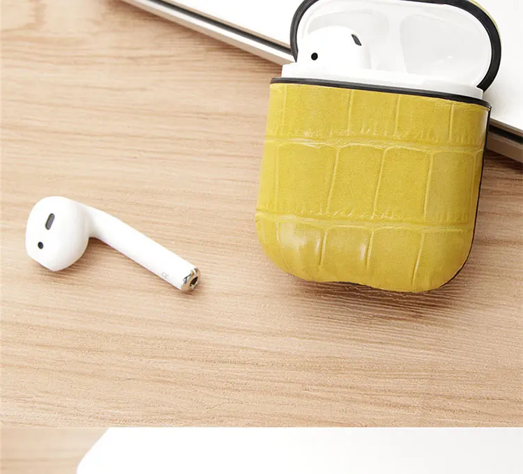 Сумка из натуральной кожи для apple airpod bluetooth беспроводной наушник чехол из крокодиловой кожи чехол для Air pod 1 2 Funda Чехол Коробка