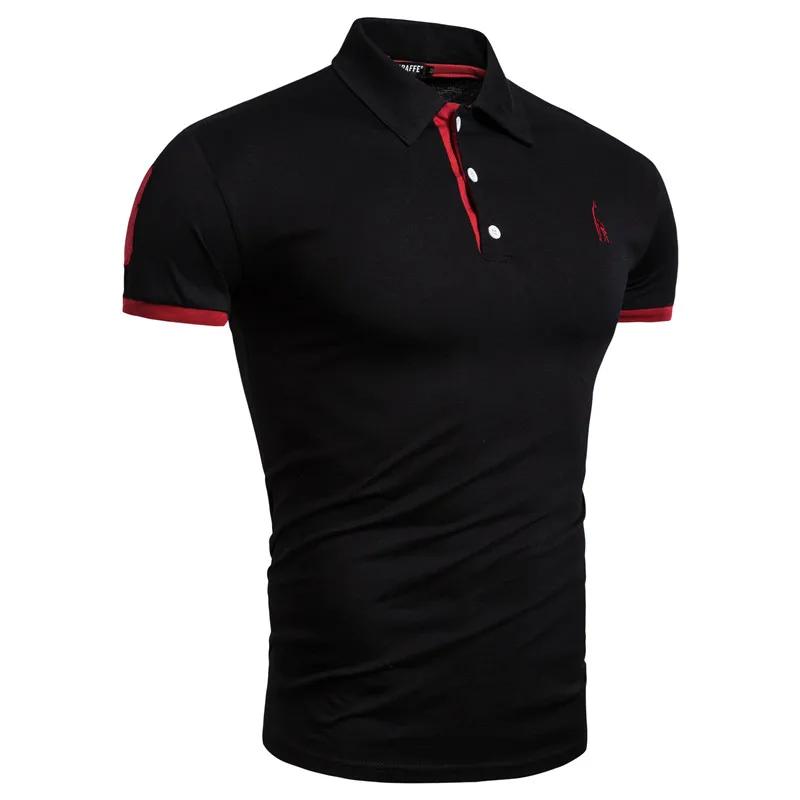 black red Прямая поставка, 17 цветов, брендовые качественные хлопковые футболки, мужские однотонные облегающие лоскутные Футболки с вышивкой, мужские футболки, американские S-3XL - Цвет: black red