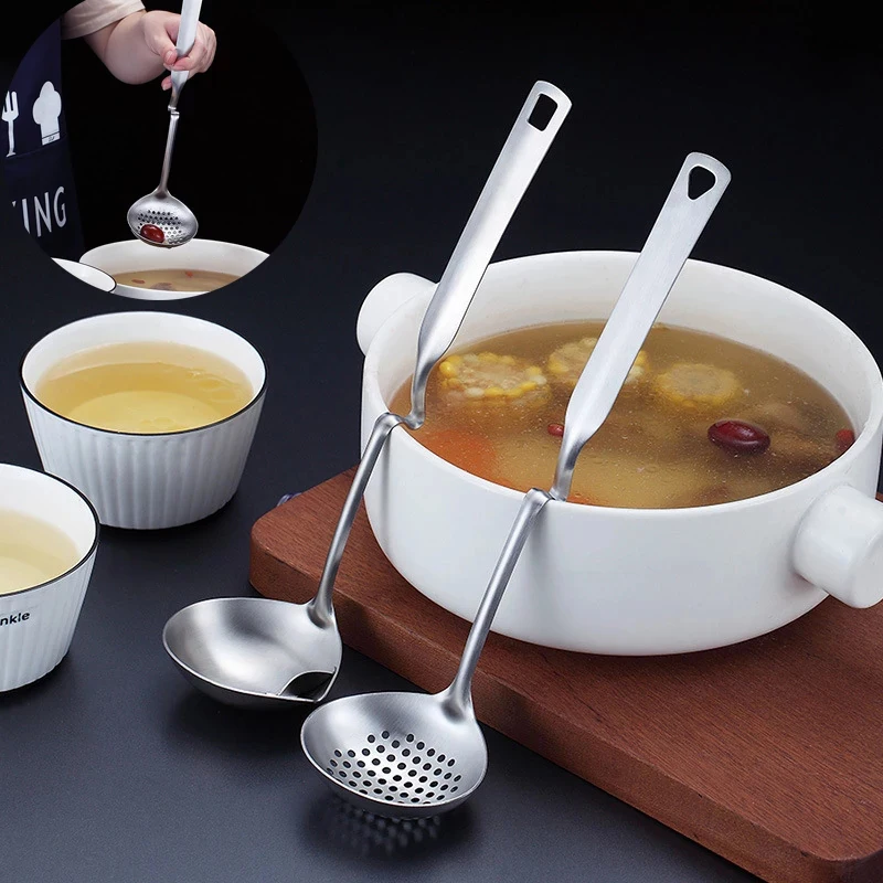 

1PC Stainless Steel Wall Hanging Spoon Colander Drain Oil Filter Separator Soup Spoon Kitchen Hot Pot Colander Anti-scalding