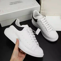 mcqueen leather white shoes mens and womens european and american couples thick soled muffins increase the trend of sneakers