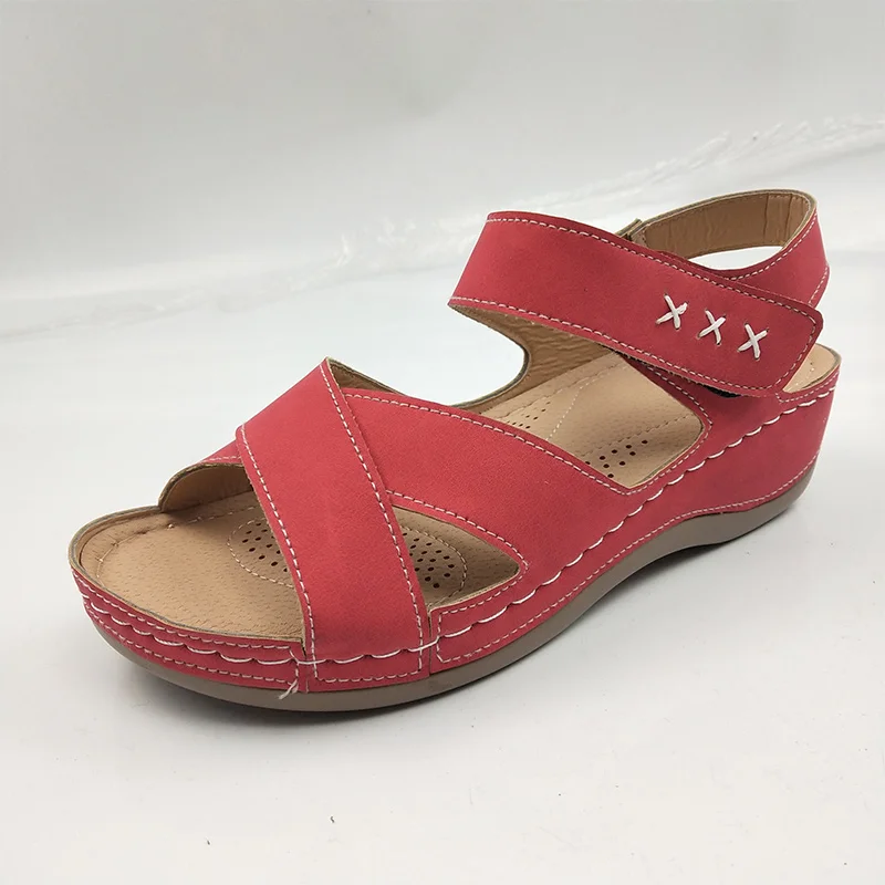 

Rome Summer Women Wedge Sandals Ladies Hook Loop Gladiator Sewing Flat Woman Platform Open Toe Casual Female Shoes Plus Size43